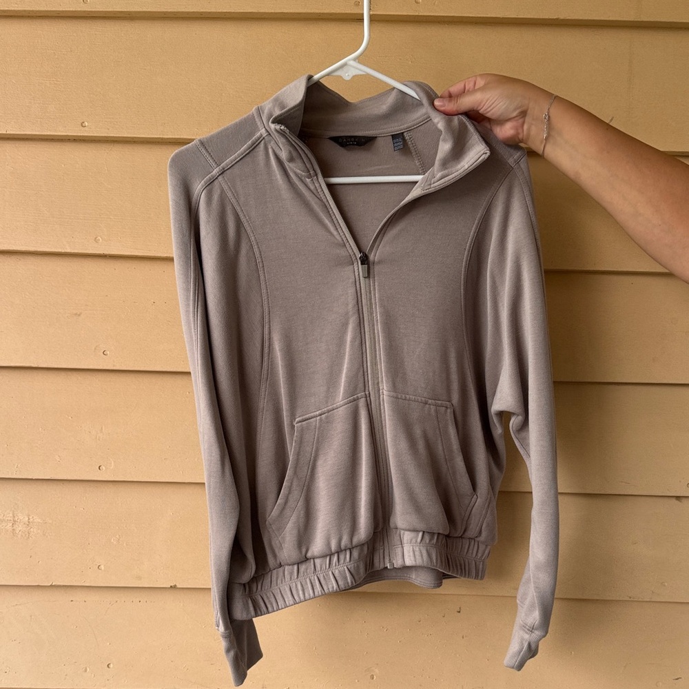 Taupe Zip-Up Hoodie